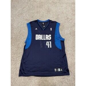 Dirk Nowitzki Jersey Blue Dallas Mavericks Adidas Mens XLarge NBA BASKETBALL